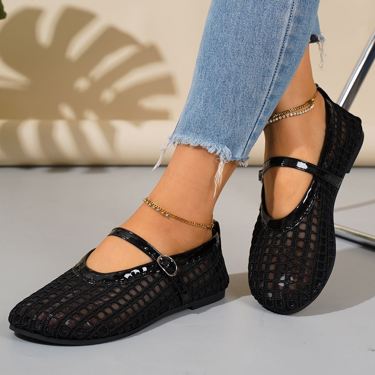 Flat Woven Mary Sandals 